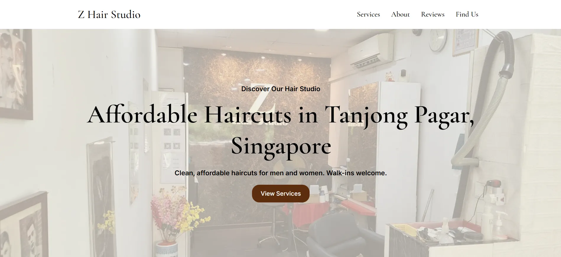 Z Hair Studio website design by GoLaunchly — affordable haircuts Tanjong Pagar Singapore